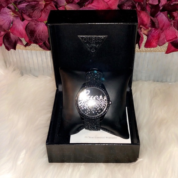 GUESS Logo Sparkle Band Watch